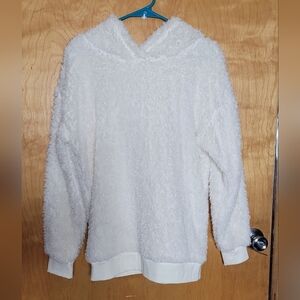 Free Press White Fuzzy Hoodie Sz XS